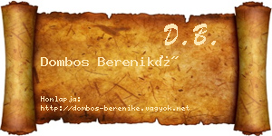 Dombos Bereniké névjegykártya